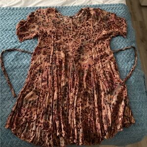 Leopard Print Dress with Tie Waist